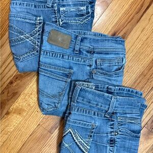 Lot Of 3 Men’s 30x34 Denim Jeans, 2- Ariat Bootcut, 1- BKE Aiden Bootcut
